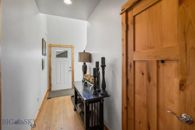 hall featuring light hardwood / wood-style floors