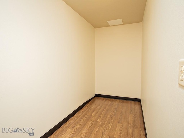 unfurnished room featuring light wood-type flooring