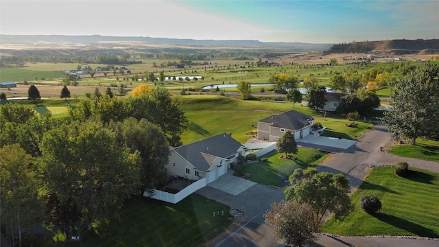 bird's eye view featuring a rural view