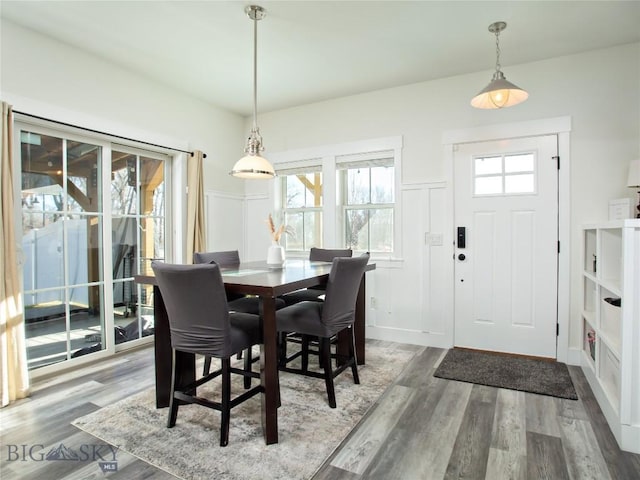 dining area featuring hardwood / wood-style flooring