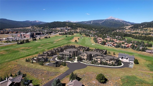 bird's eye view with a mountain view