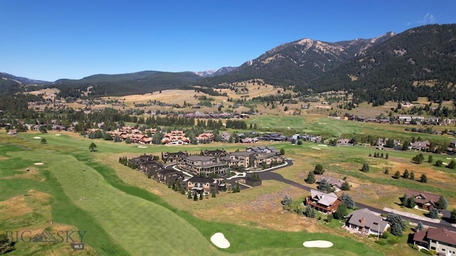 drone / aerial view with a mountain view