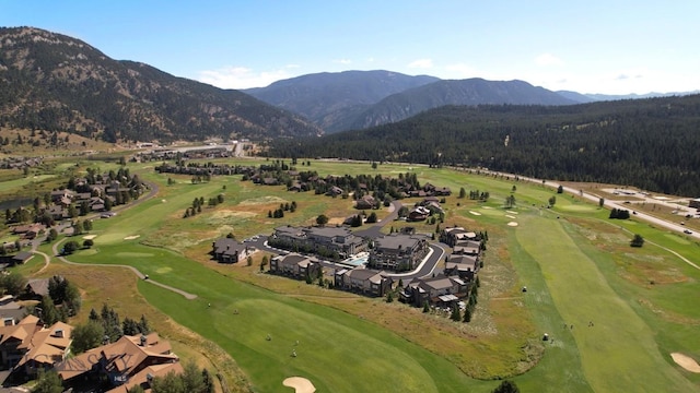 bird's eye view with a mountain view