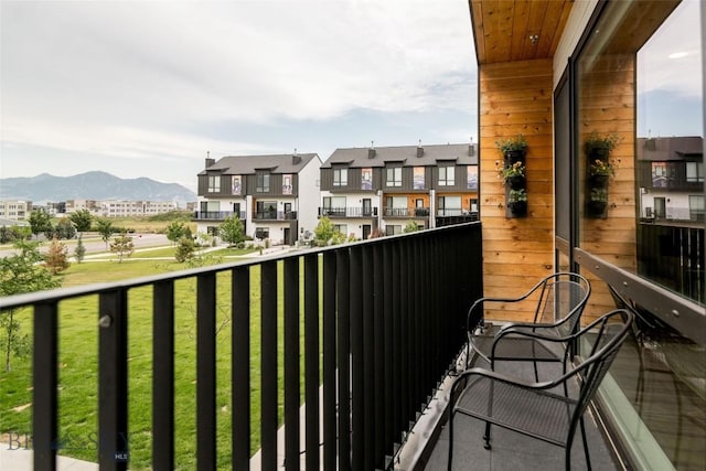 balcony with a mountain view