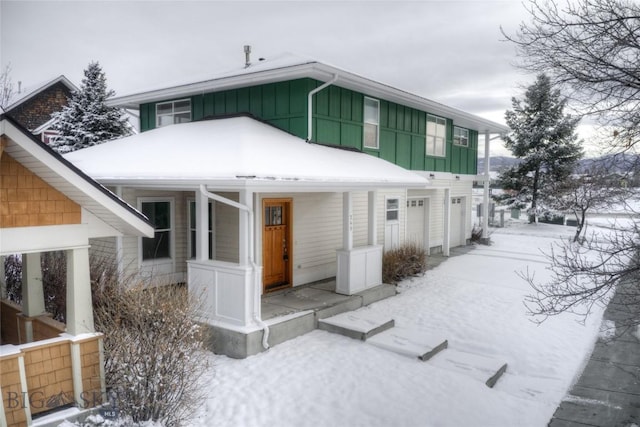 exterior space featuring a garage