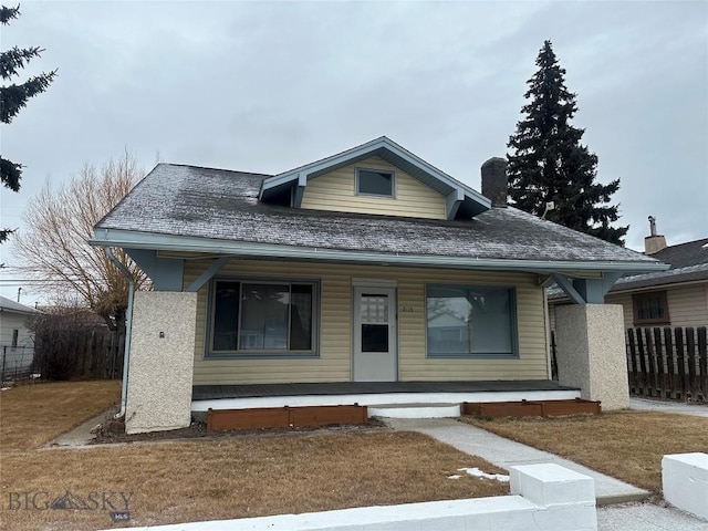 bungalow featuring a porch