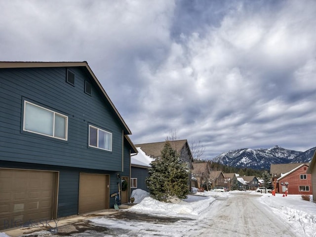 view of street with a mountain view