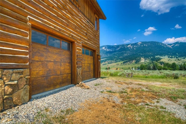 exterior space with a mountain view