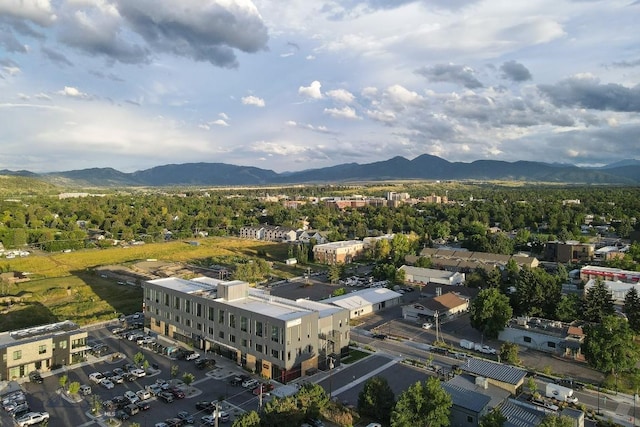 drone / aerial view with a mountain view