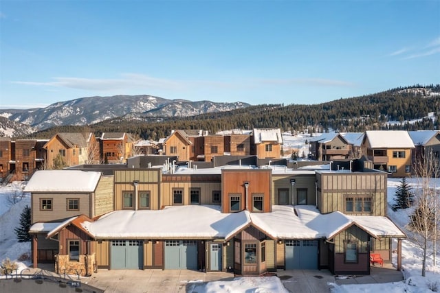 exterior space featuring a mountain view