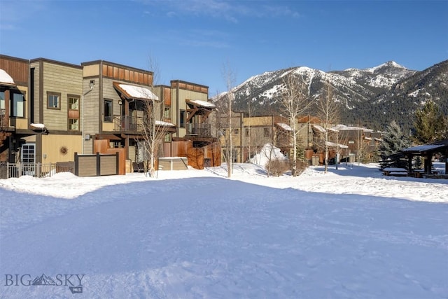 exterior space with a mountain view