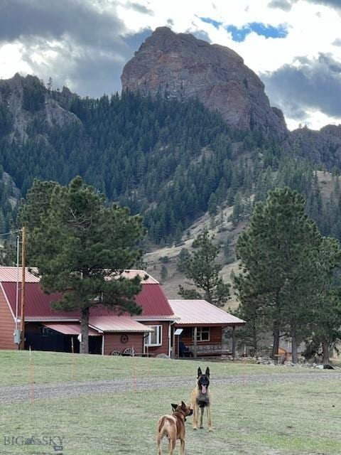 mountain view with a rural view