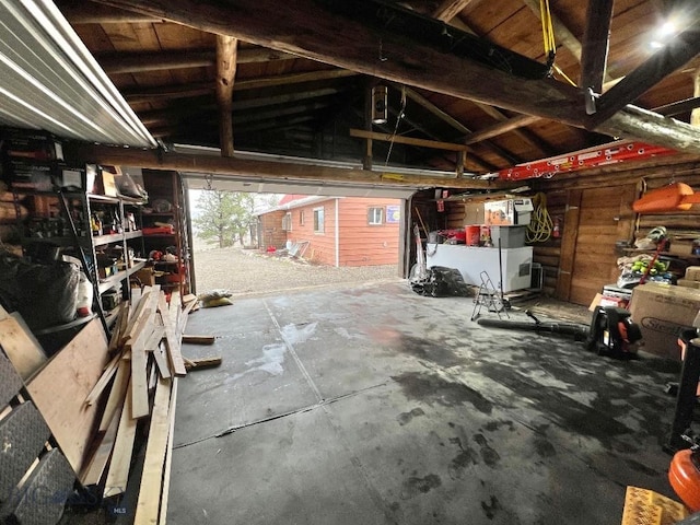 view of garage