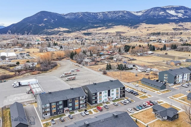 drone / aerial view with a mountain view