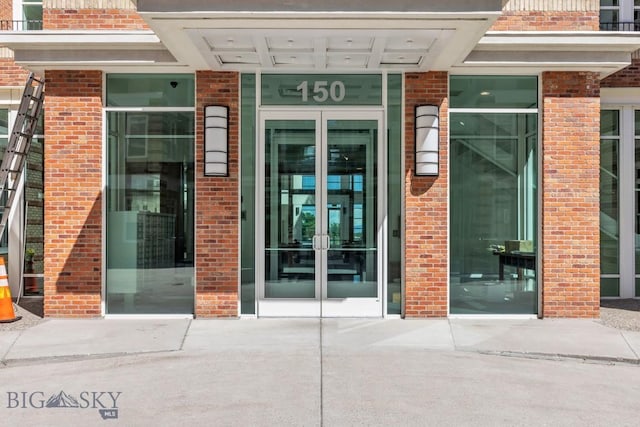 doorway to property with french doors