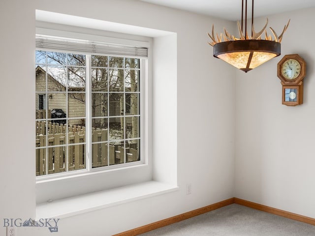 interior space featuring an inviting chandelier