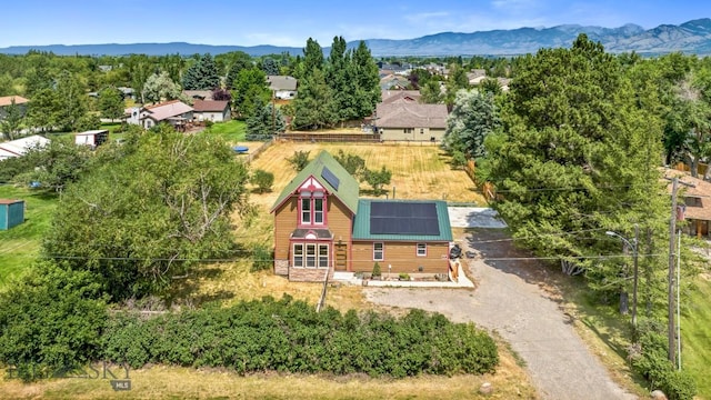 aerial view featuring a mountain view