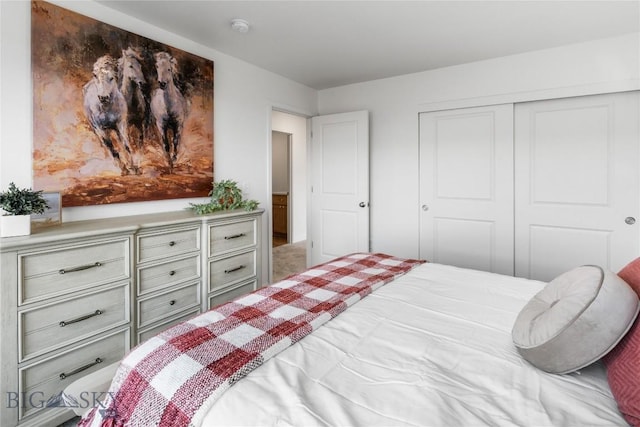 bedroom featuring a closet