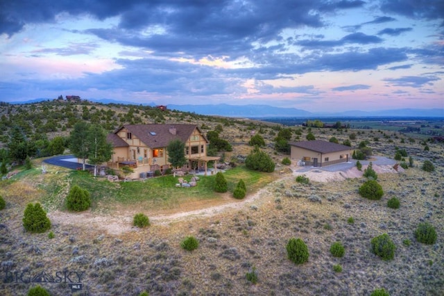 1061 Lookabout Ln, Manhattan, MT 59741 - aerial view at dusk of a mountain view