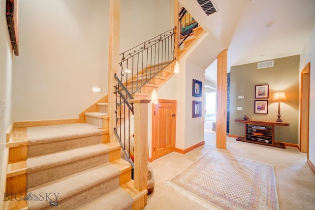 1061 Lookabout Ln, Manhattan, MT 59741 - stairway featuring carpet and baseboards