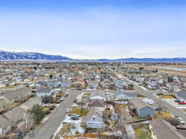 drone / aerial view with a mountain view