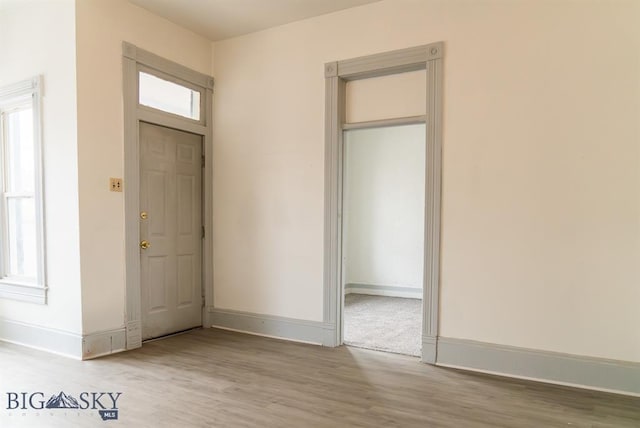 entrance foyer with light hardwood / wood-style flooring