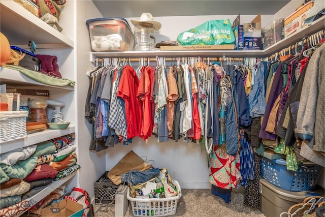 spacious closet with carpet floors