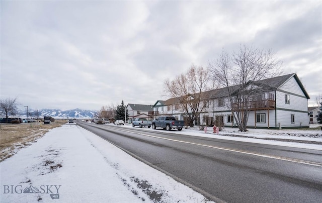 view of road with a mountain view