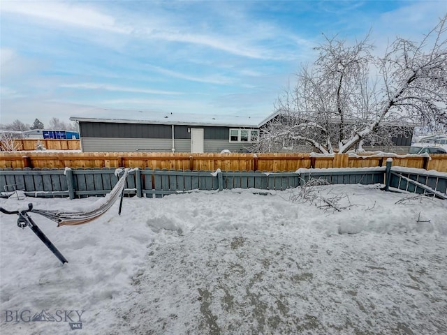 view of snowy yard