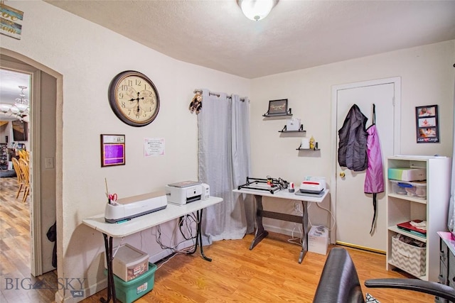 office featuring light hardwood / wood-style flooring