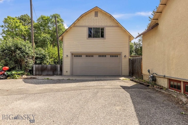 view of garage