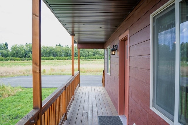 deck with a porch