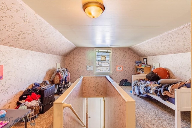 bonus room with carpet floors and vaulted ceiling