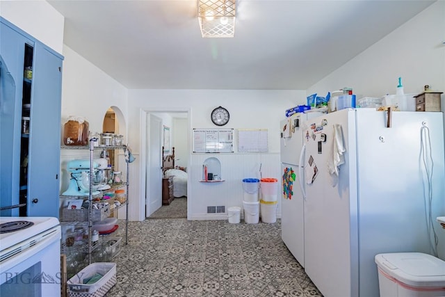 kitchen with white refrigerator