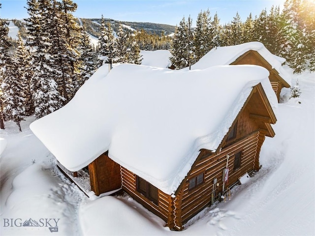 view of snowy aerial view