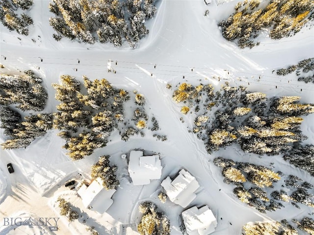 view of snowy aerial view