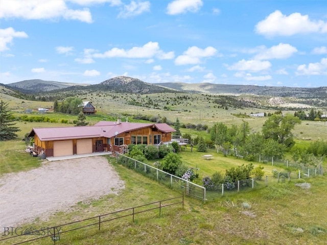 property view of mountains featuring a rural view