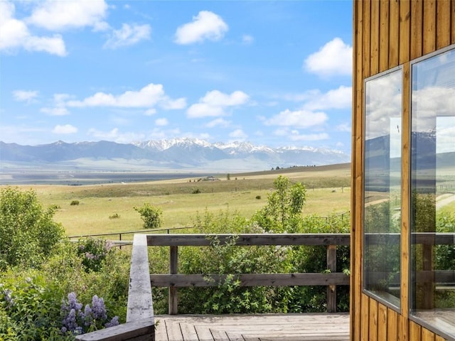 exterior space with a mountain view and a rural view