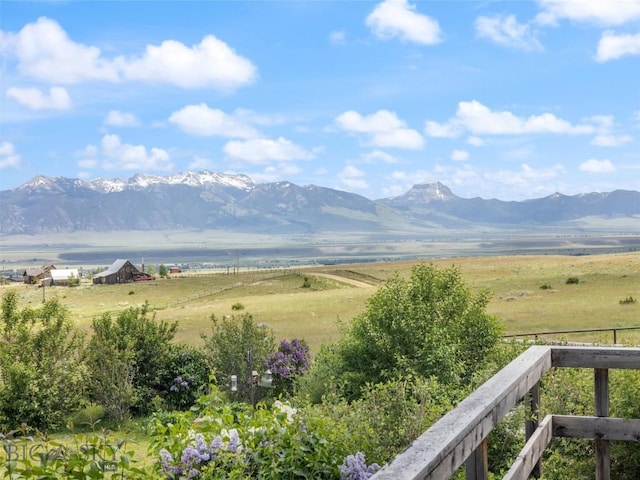 view of mountain feature featuring a rural view