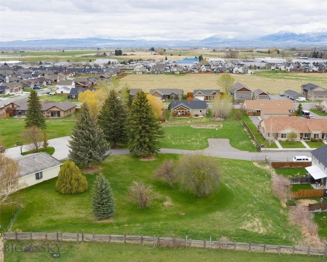 aerial view featuring a mountain view