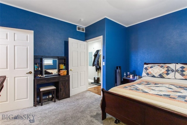 129 Red Mtn, Butte, MT 59701 - carpeted bedroom featuring crown molding