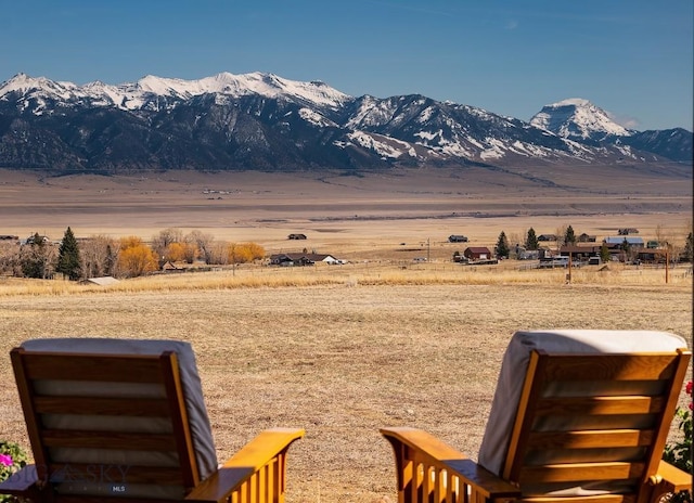 property view of mountains featuring a rural view