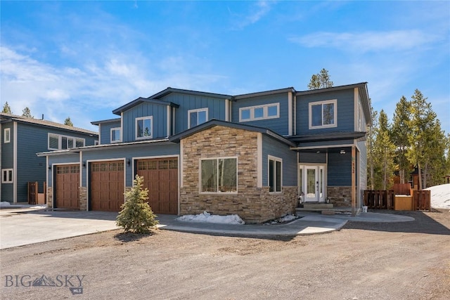 view of front of house with a garage