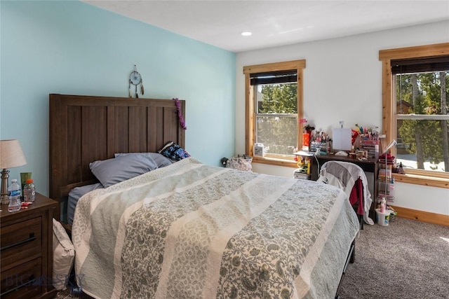 view of carpeted bedroom