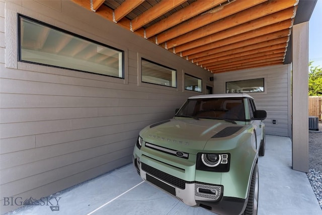 view of garage