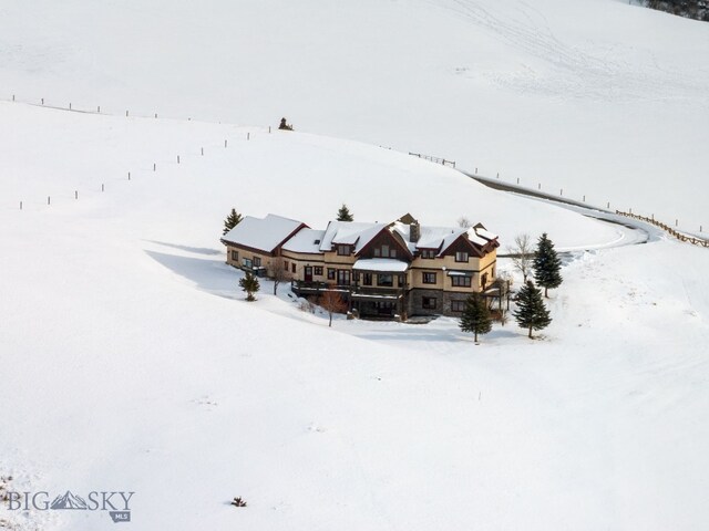 view of snowy aerial view