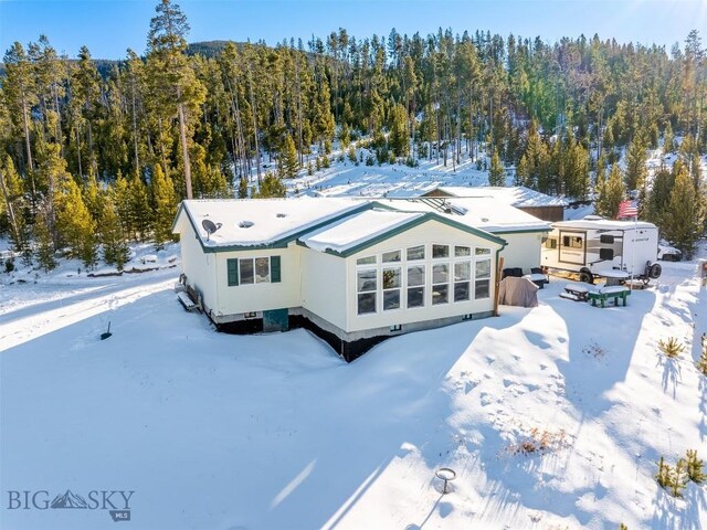 view of snowy aerial view