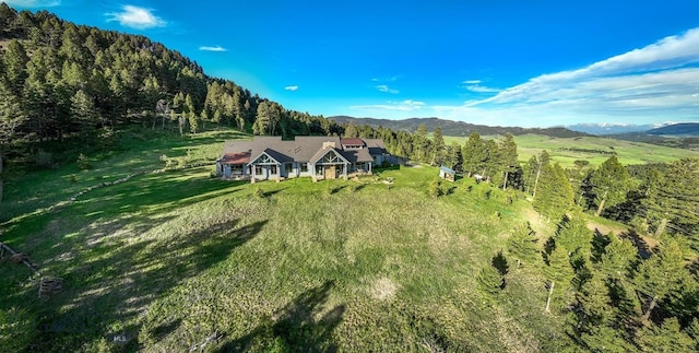 aerial view featuring a mountain view