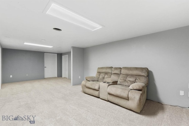 living room with carpet