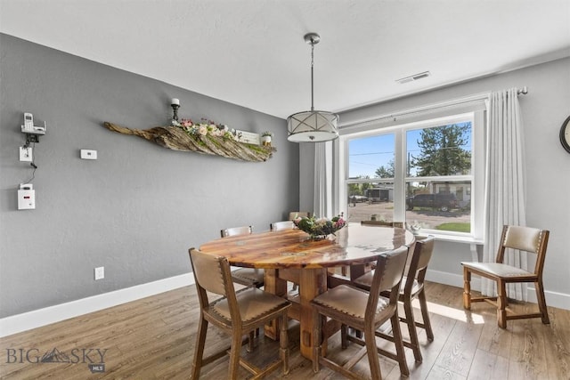 dining room with hardwood / wood-style flooring